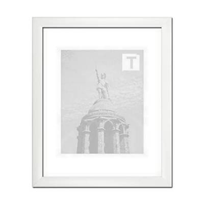 MDF-Bilderrahmen Valentina 30 x 42 cm Modern abgerundet Hier Weiß matt mit Kunststoffglas klar 1 mm von TEUTO BILDERRAHMEN