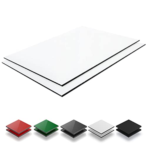 TMPpro ALU Verbundplatte Alu Panel Sandwichplatte, verschieden Größen, für z.B. Fassadenverkleidung, hochwertige Zusammensetzung, wartungsfrei, einfache Reinigung, 3 Schichten, weiß in 6mm 50x90cm von TMPpro