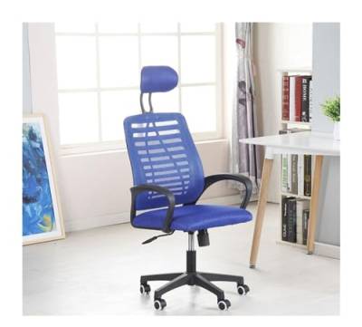 TUOYIBO Gaming-Stuhl, Home-Office-Schreibtischstühle, Drehstuhl, Netzstoff, ergonomischer Büro-Computer-Lift-Drehstuhl, Kopfstütze, Bürostuhl (Farbe: Blau, Größe: Nylonfüße) von TUOYIBO
