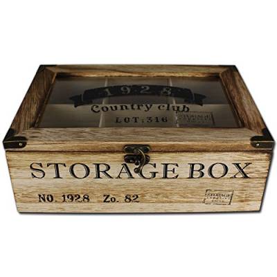 Teebox Holz - Teedose - Tee Box - Teekasten - Holz Teekiste - Teekiste 6 Fächer Storage Box von TW24