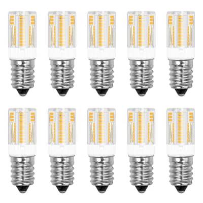 TZHILAN E14 LED Glühbirnen Kühlschranklampe 2.5W Dimmbar Warmweiß 2700K SES Small Edison Candelabra Schraubsockel 25W Äquivalent Warmweiß 3000K E14 LED-Lampe für Kühlschrank 10er Pack [MEHRWEG] von TZHILAN