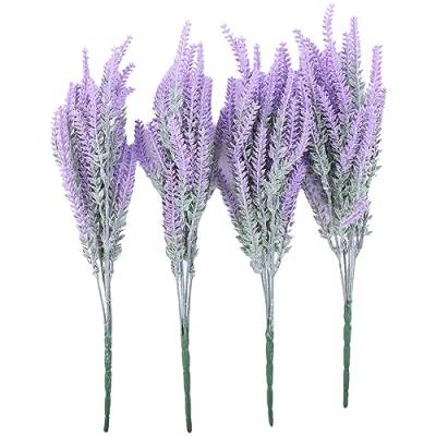 TaNeHaKi Künstliche Lavendelblumen, 4 Stück, künstlicher Lavendel, violett, künstliche Lavendelblumen, violett, künstliche Blumen, künstliche Pflanzen von TaNeHaKi