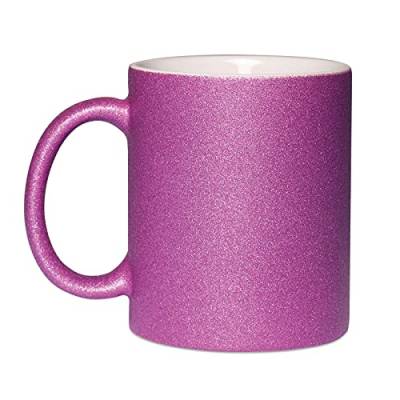 Tassenbrennerei Original - Glitzertasse Pink-Lila, Kaffeetasse intensiv glitzernd und funkelnd durch 3D Oberfläche - Teetasse (Pink) von Tassenbrennerei