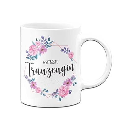 Tassenbrennerei Original Tasse mit Spruch Weltbeste Trauzeugin Kaffeetasse Geschenk für Freundin Trauung Hochzeit (Weiß) von Tassenbrennerei