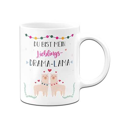 Tassenbrennerei Tasse mit Spruch Du bist mein Lieblings Drama Lama - Kaffeetasse lustig - Geschenk für beste Freundin (Weiß) von Tassenbrennerei