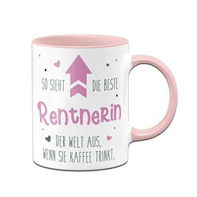 Tassenbrennerei Tasse mit Spruch So sieht die beste Rentnerin der Welt aus, wenn sie Kaffee trinkt - Kaffeetasse lustig Geschenk zur Rente, Ruhestand (Frau) von Tassenbrennerei