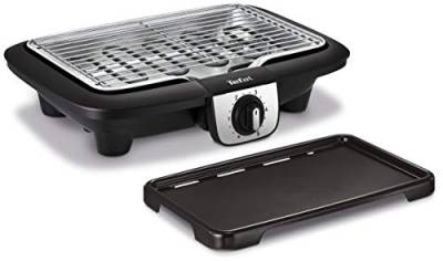 Tefal Elektrogrill, multifunktional, „Easy Grill“, 2-in-1, für BBQ-Grill und Plancha, Verwendung im Innen- und Außenbereich, 2100 W Tischgrill Schwarz von Tefal