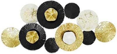 The Home Deco Factory Wanddeko Metall Gold Schwarz Weiß 80 x 36 x 7 cm von The Home Deco Factory