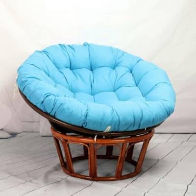 Tielag Papasansessel Kissen, Papasan Sitzkissen für Hängesessel, Rund Papasan Sessel, Polster Sitzauflage für Gartenmöbel Sesselkissen, Himmelblau, 50 x 50 cm von Tielag