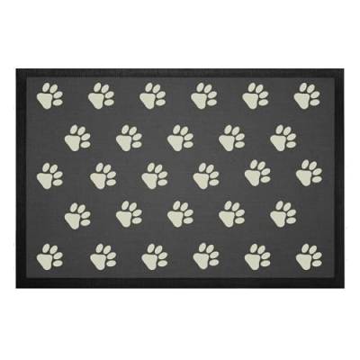 Tierisch-tolle Geschenke Hundefan Fußmatte/Schmutzfangmatte „Kleine Pfoten“ | rutschfest | Waschbar | mit Pfotenabdrücken von Tierisch-tolle Geschenke