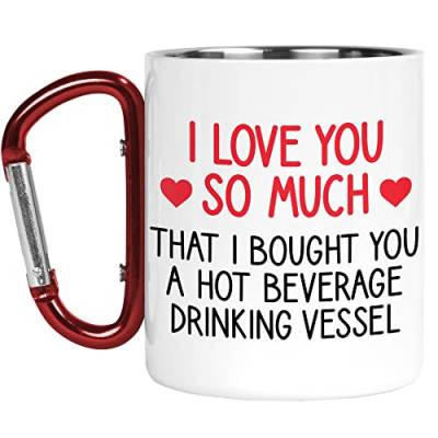 Karabiner Tasse | Camper Cup | Thermobecher | I Love You So Much Heißtrinkgefäß | Ehemann Banter Naturliebhaber Outdoor Walking | CMBH203 von Tongue in Peach