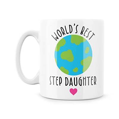 Süße Tassen | World's Best Step Daughter Tasse | Neuheit Tasse für Sie Geburtstag Weihnachten Tasse Muntern Sie Abschluss Stolz Eltern Schule | MBH2131 von Tongue in Peach