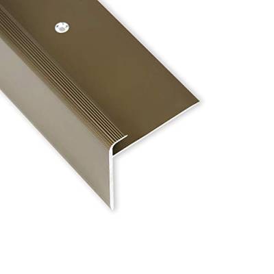 Toolerando Treppenkantenprofil F-Form Abschlussprofil, aus Aluminium, Schraubmontage, Länge 90 cm, Bronze von Toolerando