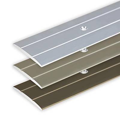 Toolerando Übergangsprofil Übergangsleiste Bodenleiste aus Aluminium zum Schrauben, Profil 100 cm x 36 mm x 2,5 mm, Silber von Toolerando