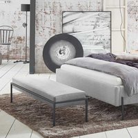 Bettbank Grau Anthrazit aus Webstoff und Metall 144 cm breit von TopDesign