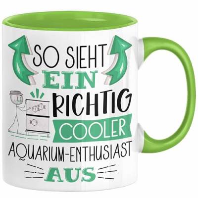 Trendation - Aquarium-Enthusiast Tasse So Sieht Ein Richtig Cooler Aquarium-Enthusiast Aus Geschenk Lustiger Spruch Geschenkidee (Grün) von Trendation
