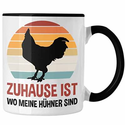 Trendation - Zuhause Ist Wo Meine Hühner Sind Tasse Landwirt Geschenk Bauer Hühner-Fan Züchter Bauerhof Bäuerin Geschenkidee (Schwarz) von Trendation