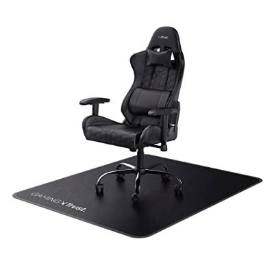 Trust Gaming GXT 715 Bodenschutzmatte 99 x 120 cm, Stuhlunterlage für Gaming Stuhl & Bürostuhl, Unterlage für Teppich & Hartböden, Schreibtischstuhl Unterlage aus Robustem Material – Schwarz von Trust Gaming