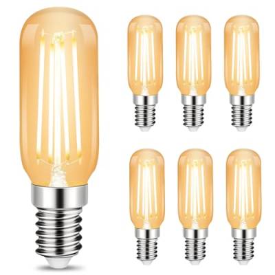 URing Glühbirne E14 LED Warmweiss Vintage - LED Birne Leuchtmittel Retro E27 2700K 4W 400LM Energiesparlampe Filament Lampe Dekorative Glas Glühlampen Bulb für Café Bar Beleuchtung, 6 Stück (T25) von URing