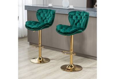 Ulife Barhocker Barstühle mit goldenen Metallbeine, drehbar (Set, 2 St), höhenverstellbar von Ulife