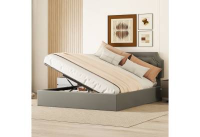 Ulife Polsterbett hydraulisches Zwei-Wege-Bett Stauraumbett Flachbett, minimalistisches Design, 160*200cm von Ulife