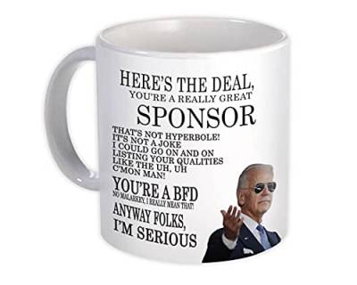 Geschenk für SPONSOR Joe Biden : Geschenk Becher : Bester Sponsor Gag Großer Humor Familienjobs Weihnachtspräsident - Weiß von Unbekannt