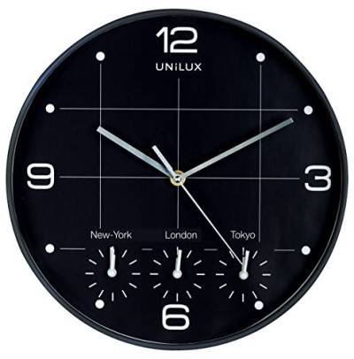 Unilux Wanduhr On Time, 30cm, schwarz von Unilux