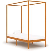 Himmelbett-Gestell Honigbraun Massivholz Kiefer 90 x 200 cm vidaXL711099 von BONNEVIE