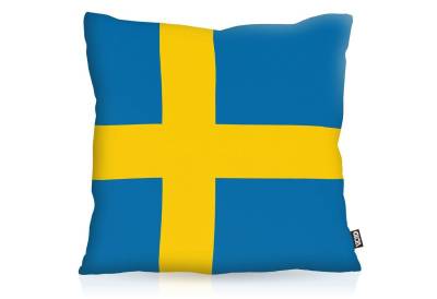 Kissenbezug, VOID, Sofa-Kissen Schweden Sweden Flagge Fahne Fan EM WM Fussball von VOID