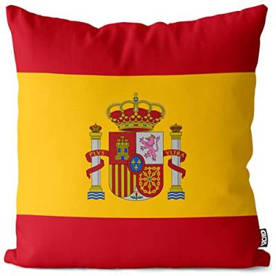 VOID Spanien Spain Polyester Kissenbezug Flagge Fahne Fan-Kissen Kissenhülle Outdoor Indoor Bunt, Kissen Größe:40 x 40 cm von VOID