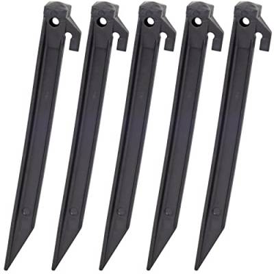 10x Kunststoff Heringe 22cm von VOSS.farming schwarz Bodenanker Camping Zelt von VOSS.farming