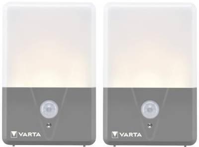 VARTA Nachtlicht mit Bewegungssensor LED, 2 Stück, unbestückt, Motion Sensor Outdoor Light Twin Pack, batteriebetrieben, Installation: Schraube, Magnet oder 3M-Klebeband, Spritzwassergeschützt, Weiß von Varta