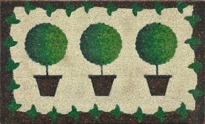 Viereckige Fußmatte mit Pflanzentöpfen von Verdemax