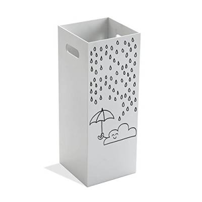 Versa Clouds Schirmständer für Eingang, Raum oder Halle, moderner Schirmhalter, Maßnahmen (H x L x B) 53 x 21 x 21 cm, MDF-Holz, Farbe: Weiß und grau von Versa