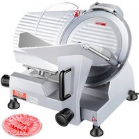 VEVOR Kommerzieller Fleisch Allesschneider 240 W, Elektrische Aufschnittmaschine Lebensmittelschneider mit 25,4 cm-Kohlenstoffstahlklinge, 0–12 mm Einstellbare Dicke für Fleisch, Käse, Gemüse usw. von Vevor