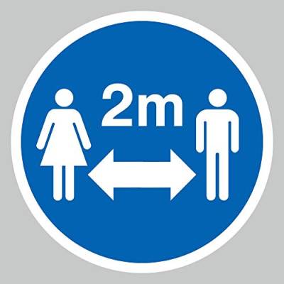 Keep 2 m Distanz-Symbol Boden-Grafik Schild – Boden-Vinyl von Viking Signs