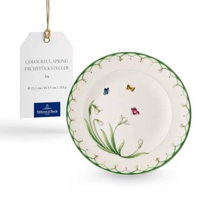 Villeroy & Boch – Colourful Spring Frühstücksteller, Ostern Teller Bunt, Osterteller, Ostergeschirr Keramik, Geschirr Frühling, Blumenmuster, Schmetterlinge, Premium Porzellan von Villeroy & Boch