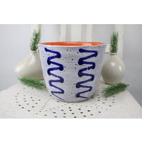 Blumenübertop Vase Keramik Blumentopf Handarbeit 70Er Blumenvase Topfpflanze Fat Lava von Vintage4Moms