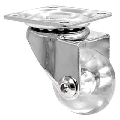 WAGNER Soft-Lenkrolle SKATER- Durchmesser Ø 35 mm, Bauhöhe 50 mm, Stahl verzinkt, transparent, Anschraubplatte 42 x 42 mm, Tragkraft 35 kg - 03103501 von WAGNER