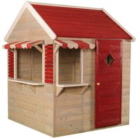Holz Spielhaus Dachs inkl. Markisen Natur 120x120x155 cm - Wendi Toys von WENDI TOYS