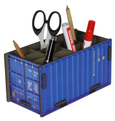 WERKHAUS Stiftebox Container - blau - aus Holz von WERKHAUS