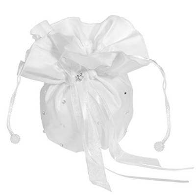 WINOMO Hochzeit Satin Dolly Tasche Brauttasche Handtasche Brautbeutel mit Perlen (Weiß) von ULTNICE