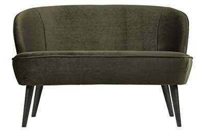 WOOOD Sara 2-Sitzer Sofa, Couch Doppelsofa Loveseat aus Samtstoff Stoffsofa Sitzmöbel - Warmes Grün - 73x110x72 cm von WOOOD