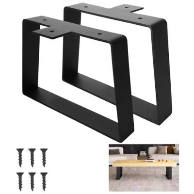 WOPPLXY 2 Stück 15,2 cm trapezförmige Metall-Tischbeine, schwarze Möbelbeine, Fuirnture Tischbeine für DIY-TV-Schränke, Bank, Nachttische, Schuhwechselhocker, Schränke (schwarz) von WOPPLXY