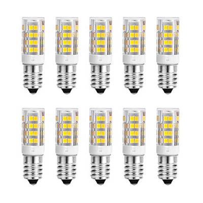 10er Pack E14 SES LED Birnen, 5W 430LM, ersetzt 50W Halogenlampe, Kaltweiß 6000K, 360° Strahlwinkel, Kühlschranklampe/Wandlampe/Tischleuchte/Kronleuchter von WULUN