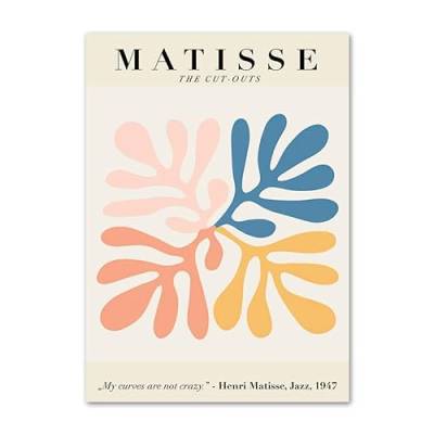 Henri Matisse Poster, Bunte Korallenblätter, Wandkunst, Henri Matisse Leinwandgemälde, Henri Matisse Drucke für Heimdekoration, Bilder, 60 x 80 cm x 1, ohne Rahmen von Waeta Rnvzx