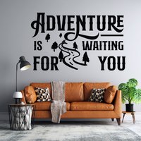 Abenteuer Wandtattoo | Camping Wanddekor Decals Adventure Wandkunst Wandsticker Ca001 von WallifyDesigns