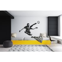 Fußballspieler Wandtattoo Wanddekor | Liebe Sport Fußball Ball Wandaufkleber Für Jungen Schlafzimmer Du404 von WallifyDesigns