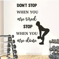 Gym Wandtattoo Body Workout Wandaufkleber Sport Wandbilder | Motivation Zitat Wanddekoration Für Das Fitnessstudio Du076 von WallifyDesigns