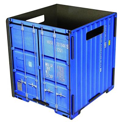 werkhaus - TRASH CONTAINER Mülleimer Containeroptik, blau von Werkhaus